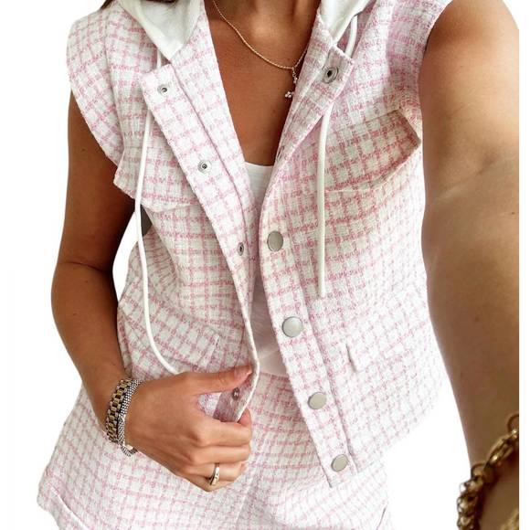 NEW CENTRAL PARK WEST ash bomber vest in pink - Picture 2 of 3